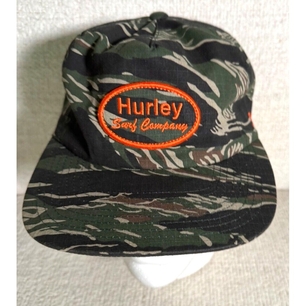 Hurley The Classics Yupoong Green Tiger Stripe Jungle Adjustable Hat Ripstop